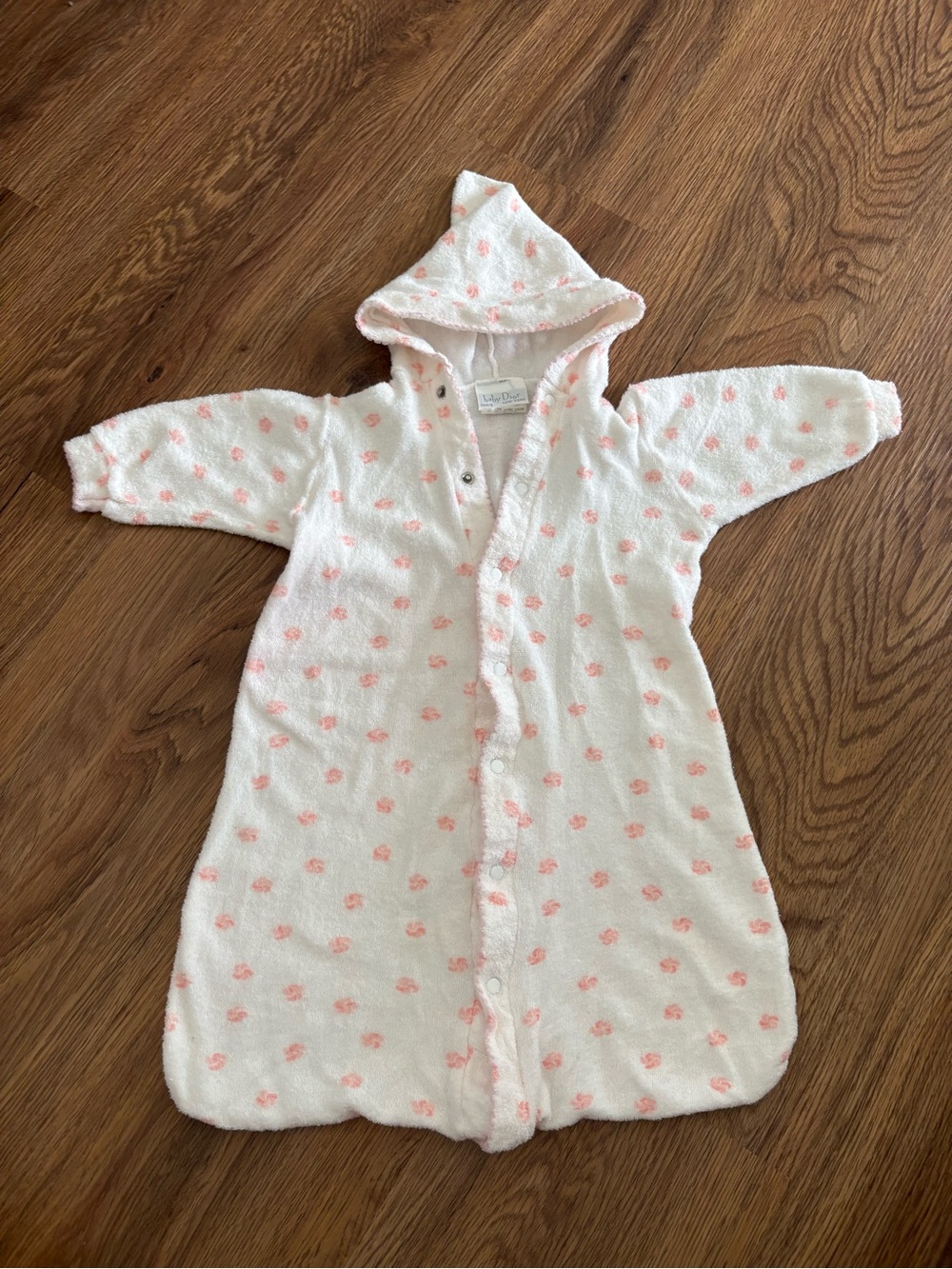 Baby Dior Terry Cloth Hooded Button up